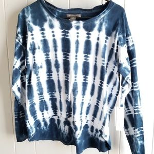 Sweatshirt Blue Indigo Tie Dye Long Sleeve Fall